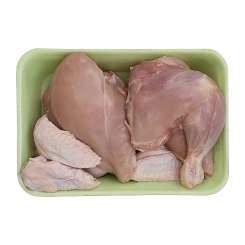 مرغ کامل 4 تکه بدون پوست با استخوان کیلویی